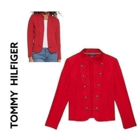TOMMY HILFIGER SOLID MILITARY JACKET Size small - Picture 1 of 11